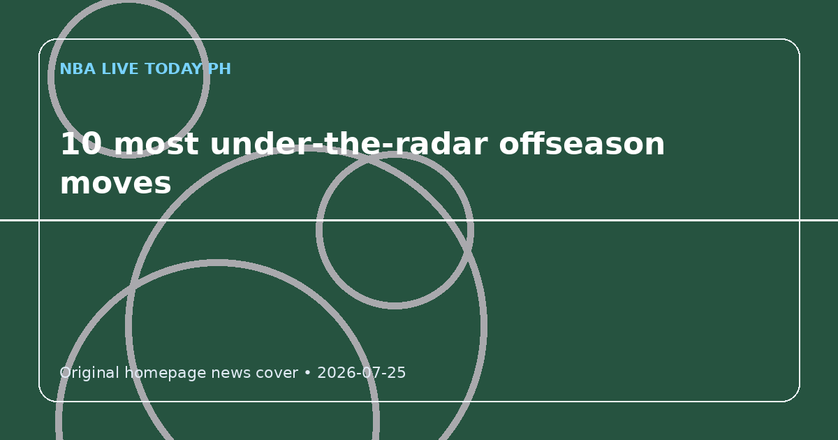 Custom editorial cover for 10 most under-the-radar offseason moves