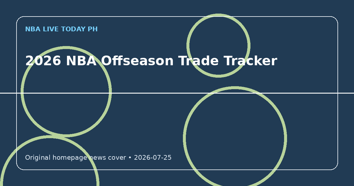 Custom editorial cover for 2026 NBA Offseason Trade Tracker