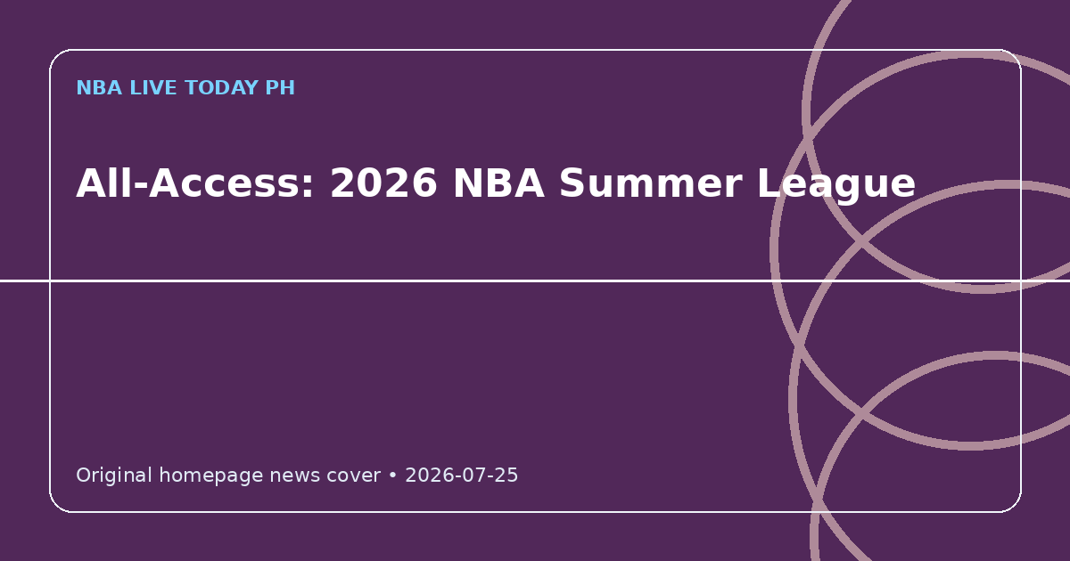 Custom editorial cover for All-Access: 2026 NBA Summer League