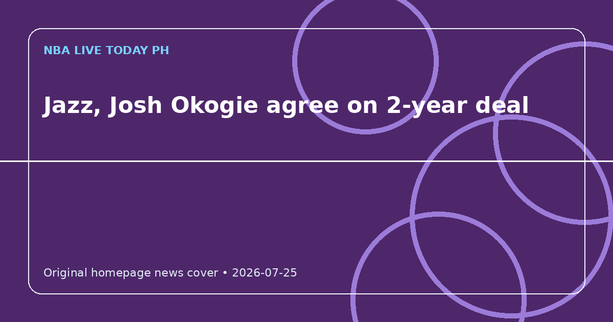 Custom editorial cover for Jazz, Josh Okogie agree on 2-year deal