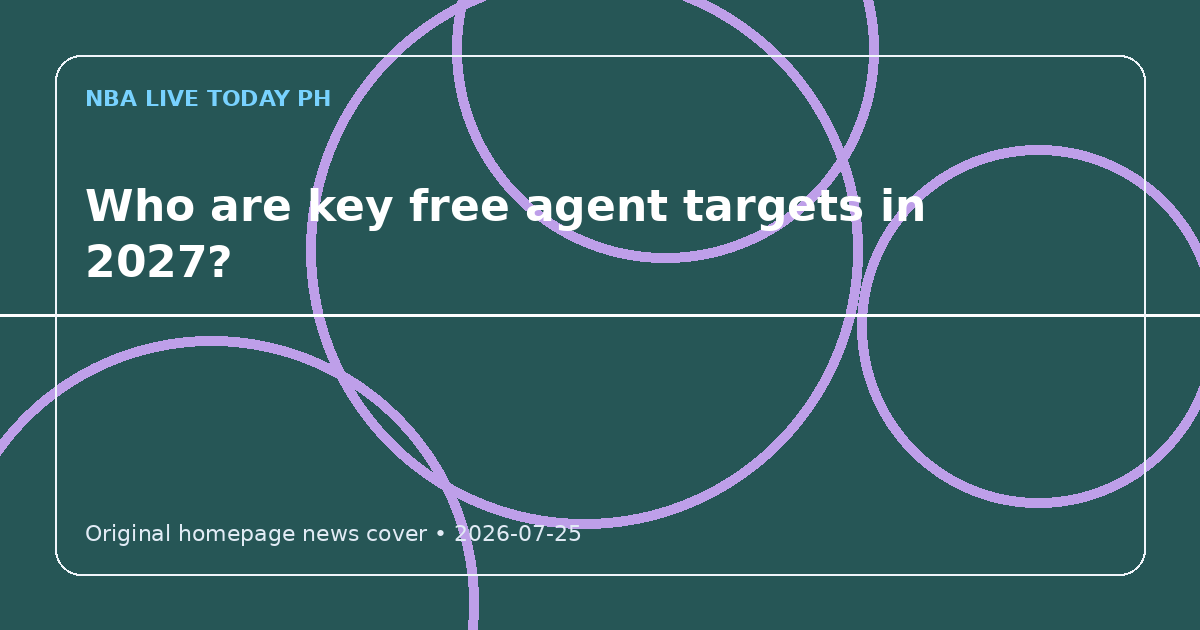Custom editorial cover for Who are key free agent targets in 2027?
