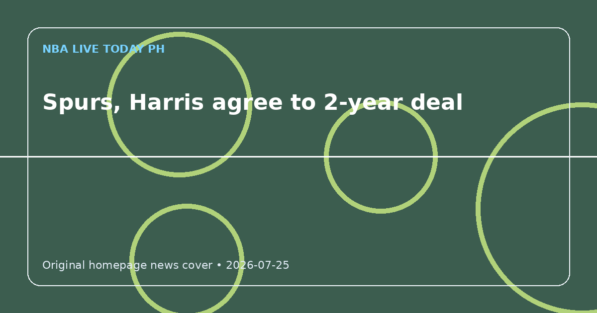 Custom editorial cover for Spurs, Harris agree to 2-year deal