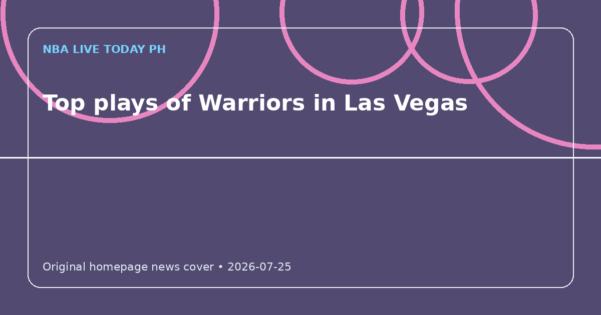 Custom editorial cover for Top plays of Warriors in Las Vegas