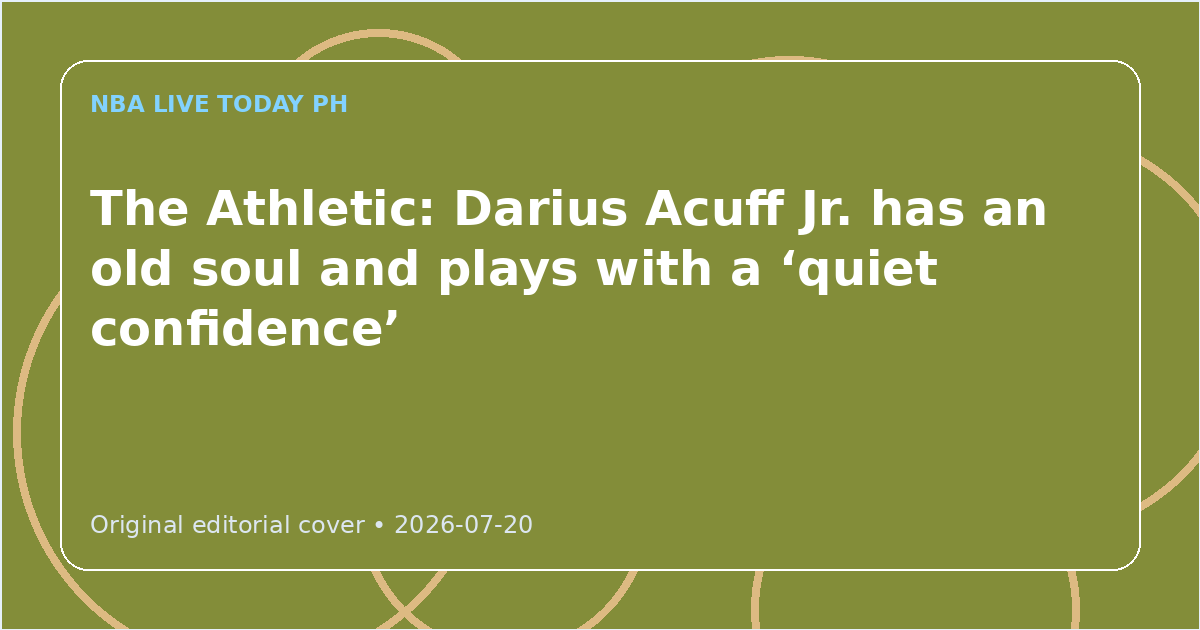 Custom editorial cover for The Athletic: Darius Acuff Jr. has an old soul and plays with a ‘quiet confidence’