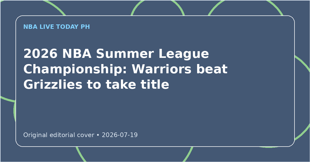 Custom editorial cover for NBA Summer League Championship Preview